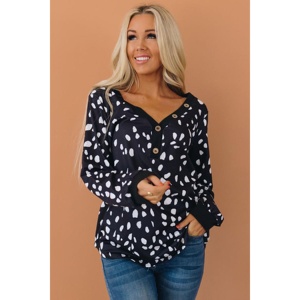 TD Vintage Casual maglia corta maculata Top traspirante sottile modello a molla stile confortevole - Product Image 1