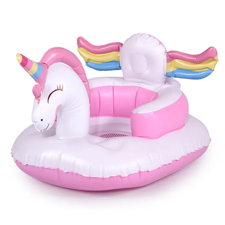 Self-Inflating Unicorn Inflatable Baby Chairs For Seating Bath PVC Backrest Inflatable Stool Ottoman Baby Sofa Chair