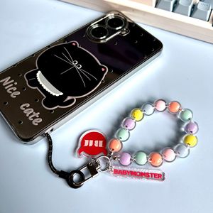 Custom New BABYMONSTER for Candy Color Acrylic Beaded Chain Mobile Phone Lanyard <b>Keychain</b> UV Printed Cartoon Pattern <b>Anime</b> - Product Image 2