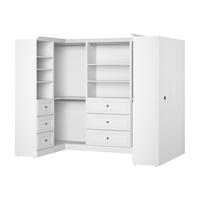 Garde-robes de chambre à coucher PRIMA modernes en forme de U personnalisées en verre de grain de bois