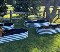 Kits de jardinières surélevées galvanisées OEM Boîte à fleurs modulaire pour la maison Pot à fleurs paresseux pour légumes, herbes et sols