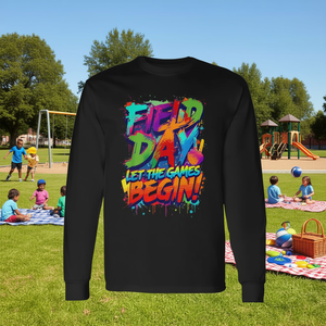 T-shirt à manches longues Field Day, design coloré « Let The Games Begin » pour les événements en plein air - Product Image 3