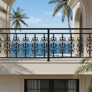 Highly Polished Modern Heavy Duty Cast Iron Balcony Stair Railing Grey Metal Frameless Rust Resistant UV Protected Water - Product Image 1