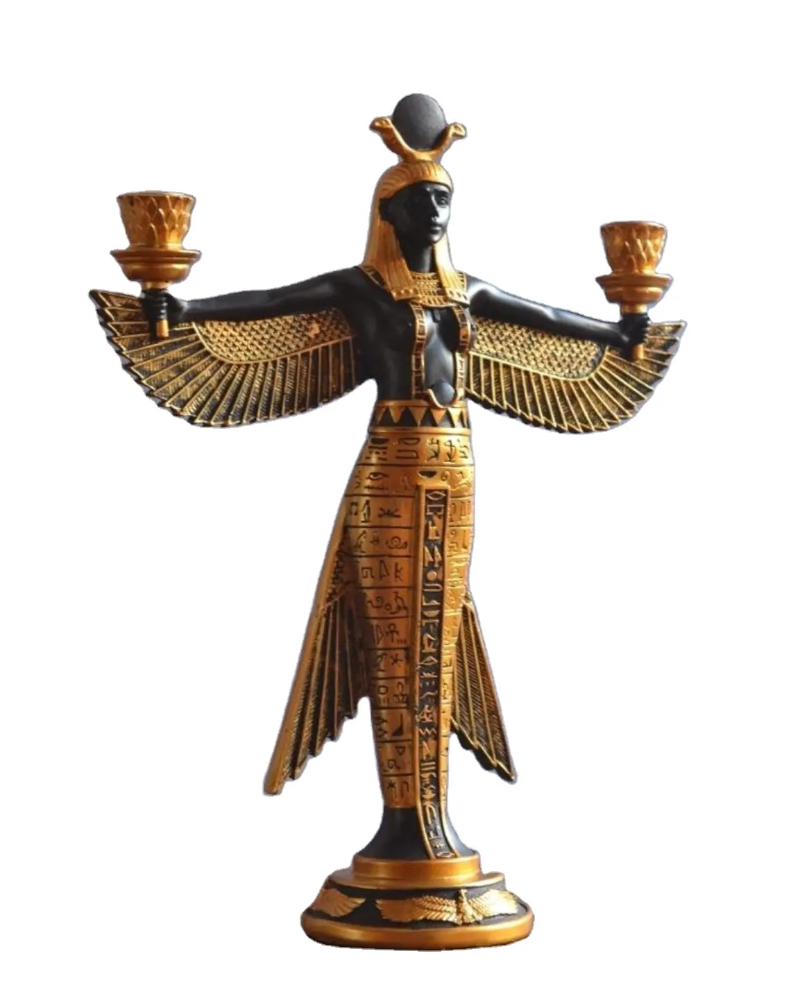 レジンヴィンテージ女神ラージイシス像彫刻古代エジプトの女神祭壇像収集可能な象形文字手作り