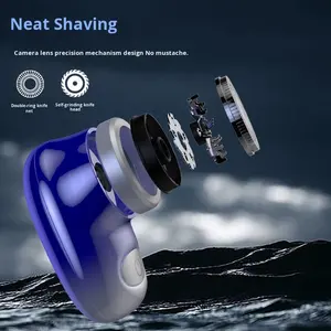 Erkekler için kompakt elektrikli tıraş makinesi tam vücut yıkanabilir Mini taşınabilir şarj edilebilir tıraş uzun pil ömrü sınır ötesi USB güç - Product Image 6