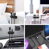 Organisateur de câbles en silicone, enrouleur de câbles USB, clips de gestion de câbles pour bureau, support de câbles pour souris et casque