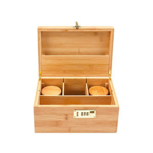 Bamboo Cigarette <b>Rolling</b> <b>Box</b> With Password Lock Desktop Storage For Tobacco And Accessories - Product Image 5