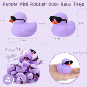 Custom Color Logo 2 Rubber Ducks Sunglasses Set 2.2 Inch Squeaky Cute Float <b>Bath</b> Toys for 0-24 Months <b>Light</b> Purple Birthday - Product Image 4