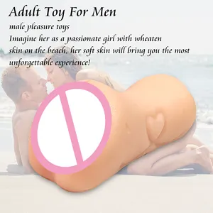 Brazil Warehouse 2 In 1 Realistic Texture Male Masturbator Pocket Pussy Mouth Oral Sex Toy For Men Artificial Vagina Product%