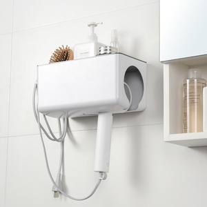 Support mural de rangement pour sèche-cheveux de haute qualité, sans perçage, en plastique, pour salle de bain - Product Image 1