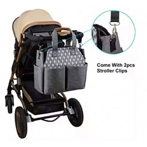 Sac à langer grand format pour maman et papa avec poches isothermes, matelas à langer et sangles de poussette – Échantillon gratuit - Product Image 3