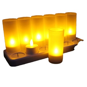 Plastic 12pcs /set Recharge <strong>Tealight</strong> LED Flameless <strong>Tealight</strong> with Holder - Product Image 1