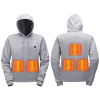 Vêtements chauds décontractés pour l'extérieur Sweatshirts chauffants à capuche à manches longues avec 5 zones de chauffage pour veste de saison d'hiver
