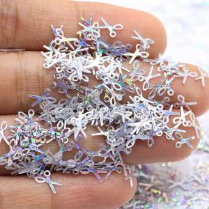 Paillettes Sciolte in PVC a Forma di Forbice da 7mm, Glitter per Nail Art, Manicure, Cucito, Decorazioni Matrimoniali e Coriandoli - Product Image 1