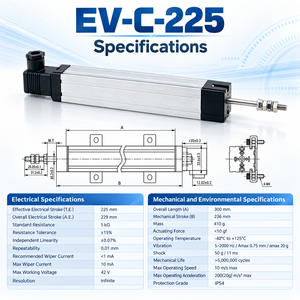 Capteur de déplacement linéaire EV-C-225 225 mm 0,07 % IP54 5 kΩ Sortie de tension analogique Novotechnik TLH/TL pour LT Sakae LP - Product Image 6