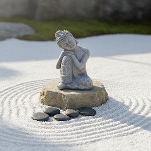 รูปปั้นพระพุทธรูปหลับประหลาด วัสดุเรซิ่น สำหรับขายส่ง ของตกแต่งสวน ศิลปะเซน ฝึกสมาธิ - Product Image 4