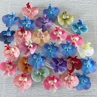 Têtes d'orchidées artificielles en gros, réaliste, en soie, Phalaenopsis, pour la décoration de mariage, de cheveux, de chapeaux et de gâteaux