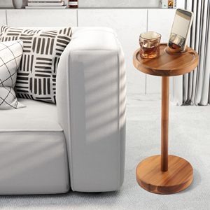 Bán Buôn Bệ Bảng Bên, Acacia Uống Bảng Với Trọng Cơ Sở, Gỗ Keo Nhỏ Vòng Bảng Bên Với 360 Xoay Chủ - Product Image 6