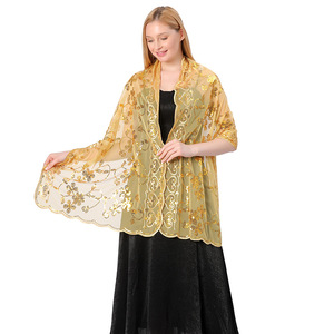 Nuovi scialli <span class=keywords><strong>da</strong></span> sposa <span class=keywords><strong>da</strong></span> donna eleganti abiti <span class=keywords><strong>da</strong></span> <span class=keywords><strong>sera</strong></span> con motivo a fiori foulard copricapo <span class=keywords><strong>da</strong></span> spiaggia sciarpe caftano <span class=keywords><strong>da</strong></span> 190*60CM con paillettes - Product Image 1
