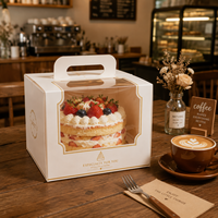 Boîtes à gâteaux rigides en carton recyclé avec fenêtre, qualité alimentaire, logo personnalisé, pour la vente en gros aux boulangeries