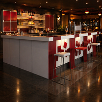 Comptoir de bar en surface solide sur mesure pour restaurant, bar et villa, usage commercial, haute qualité