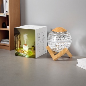 Humidificateur d'aromathérapie professionnel USB avec design boule de cristal, capacité de 350 ml, utilisation sur bureau, usage domestique, faible bruit - Product Image 1