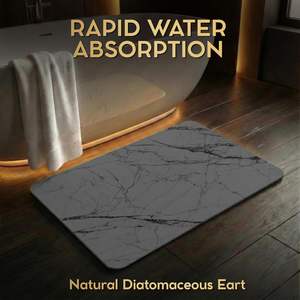 Elegante Tapete de Baño de Piedra con Diseño de Mármol, Patrón Sólido que Mantiene su Baño Impecable en Todo Momento - Product Image 2