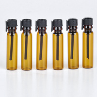 Flacons d'échantillons miniatures en verre ambré transparent de 1 ml, 2 ml, 3 ml pour huiles essentielles et parfums, avec bâtonnets en plastique