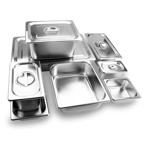 Plateaux <span class=keywords><strong>Gastronorm</strong></span> en acier inoxydable Gn Pan 1/6 15cm Container Cheese Food Pan Steamer <span class=keywords><strong>Table</strong></span> Pan - Product Image 1