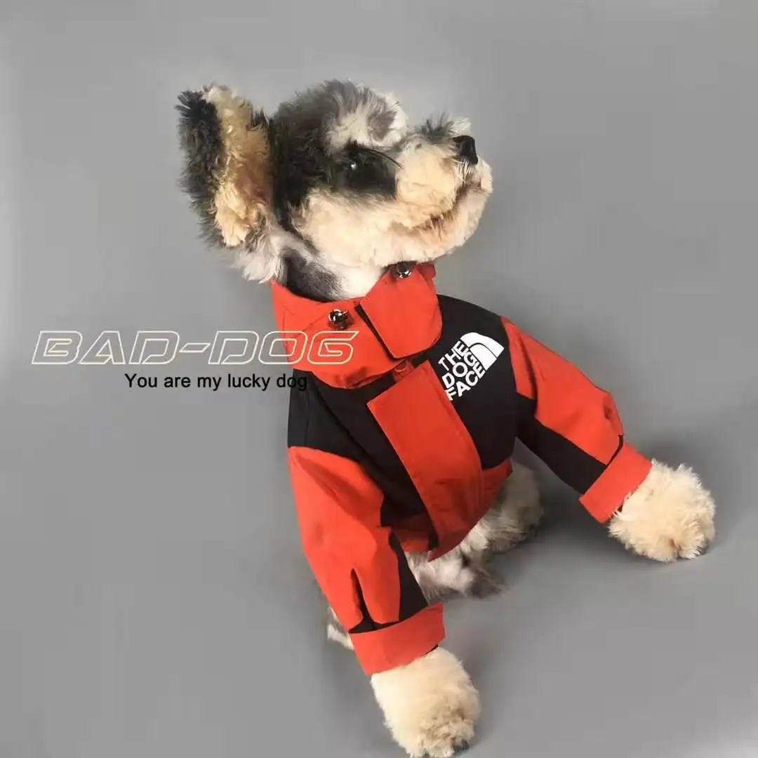 YOELLEN Wholesale hot selling red fashion cat apparel dog face accessoires windproof coat jacket luxury designer dog pet clothes