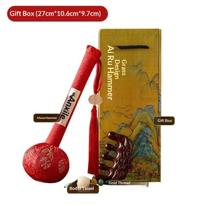 Coffret Cadeau Créatif <span class=keywords><strong>de</strong></span> Soins Bien-être en Soie Brocart d'Armoise avec <span class=keywords><strong>Marteau</strong></span> <span class=keywords><strong>de</strong></span> Massage aux Herbes pour les Fêtes et le Nouvel An - Product Image 6