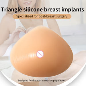 Xinxinmei oeme/odm แผ่นเสริมหน้าอก100% สีเบจซิลิโคนเทียมเต้านม <span class=keywords><strong>mastectomy</strong></span> แผ่นเสริมหน้าอกทรงสามเหลี่ยมสำหรับผู้หญิง200g-650g - Product Image 2