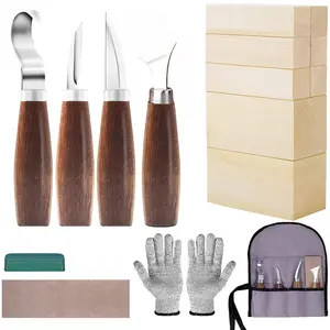 Professional Manufacture Hand Tools Wholesale Wood Carving Tools Set Sharpener Chip Whittling Wood Carving Knife Set