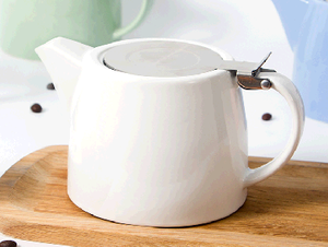 Amostra disponível para atacado, bule de descarga de cerâmica com infusor de aço inoxidável e tampa de café e chá - Product Image 6