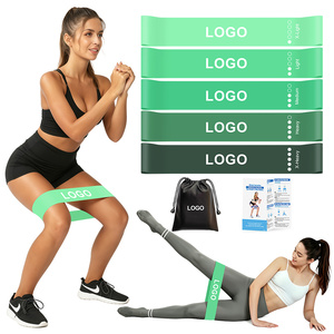 Custom Resistance Loop Exercise <b>Bands</b> Set of 5, Elastic Fitness <b>Bands</b> for Stretch Therapy, <b>Workout</b> Training <b>Bands</b> with Carry Bag - Product Image 1
