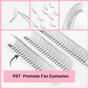 Éventails Préfabriqués 2D 3D 4D 5D 6D 7D 8D 9D 10D 0.05 0.07 0.10MM Courbures C D L M Extensions de Cils Faux à Tige Courte - Product Image 3
