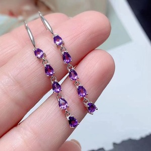 <span class=keywords><strong>Orecchini</strong></span> a Goccia in <span class=keywords><strong>Argento</strong></span> Sterling 925 Placcati in Oro con <span class=keywords><strong>Ametista</strong></span> Naturale Viola, di Tendenza e a Buon Prezzo, per Feste o Regalo - Product Image 2