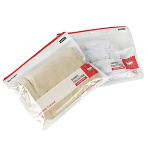 Zipper Customized 3 Side Seal Bag Zipper Plastic Package Bag For Socks Packaging/cloth Packaging/underwear Packing
