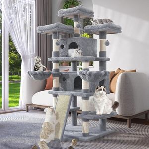 Integrated Scratch Board Space Luxury Modern <b>Indoor</b> Cat <b>Play</b> <b>House</b> with Scratching Posts Wholesale Cat Tree Tower - Product Image 2