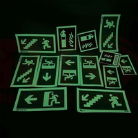 Panneau de signalisation réfléchissant personnalisé pour extincteur 12cmx15cm, en vinyle photoluminescent, panneau de sécurité lumineux, autocollant EXIT, brille dans le noir