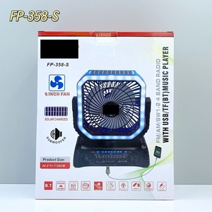 Haut-parleur Bluetooth portable d'extérieur avec panneau solaire, ventilateur rotatif et lumières LED RGB pour le camping et la maison, <span class=keywords><strong>radio</strong></span> portable - Product Image 6