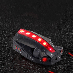 Đèn Hậu Xe Đạp 2 Laser + 5 LED Đèn Cảnh Báo An Toàn Chống Nước Phụ Kiện Xe Đạp Leo Núi Đêm Laser - Product Image 6