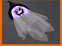 Chapeau de sorcier lumineux d'Halloween, lanterne fantôme, décorations LED pour accrocher au mur dans la pièce pour créer une ambiance festive
