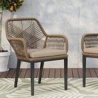 Ensemble de chaises et tables en rotin PE pour patio extérieur, non pliables, pour balcon, jardin, terrasse - Design minimaliste moderne pour repas décontractés