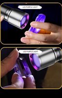 Senter Inspeksi Ultraviolet USB-C Berbahan Aluminium Alloy, Detektor Urine Kucing Hewan Peliharaan, Senter UV LED Isi Ulang 365nm