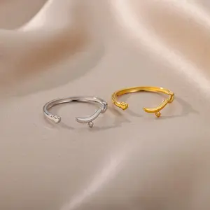 ערבית מילת אהבת מכתב גופן אצבע טבעת זהב מצופה מתכוונן אצבע טבעת נשים גבירותיי
