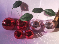 Décoration Bonhomme de Neige Boule Disco Chuang De 12cm/15cm/20cm Scintillante Rouge Rose en Mousse Miroir et Verre pour Mariage, Fête, Maison, Cadeau