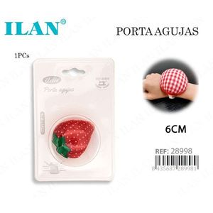 Cuscino portafilo da cucito ILAN a forma di fragola, 6 cm, accessorio per riporre le aghi - Product Image 1