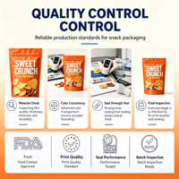 Sachets refermables durables multi-tailles avec fermeture éclair, personnalisables par impression couleur et gaufrage pour l'emballage alimentaire et du sucre
