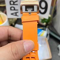 Montre automatique pour homme Top 5205, légère, en alliage de titane, bracelet en caoutchouc orange, sport, fitness, formelle
